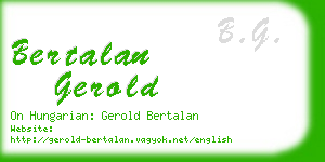 bertalan gerold business card